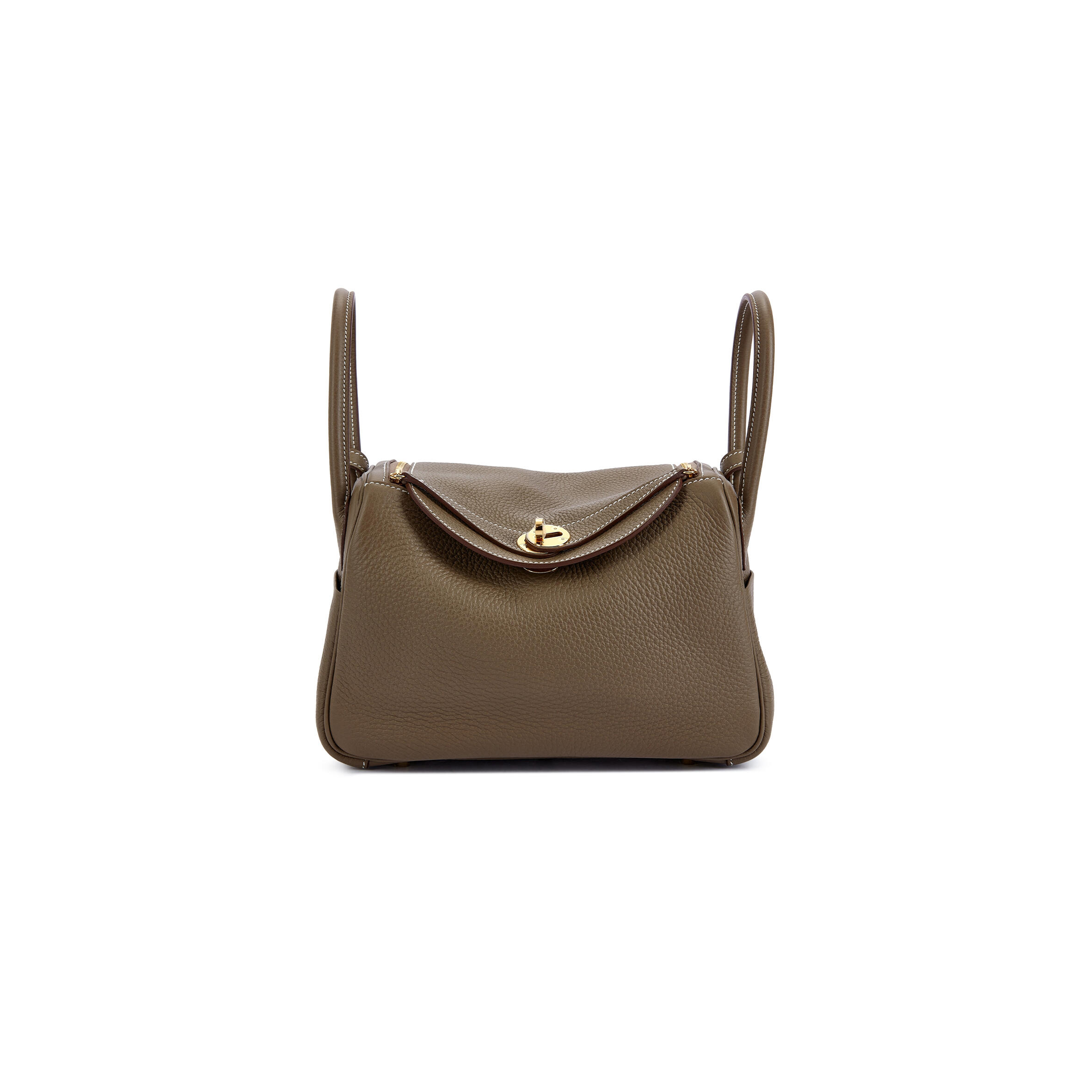 H**mes MASTER LINDY 26 CLEMENCE ÉTOUPE GOLD HARDWARE (26*18*12cm)